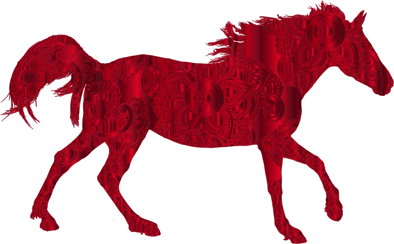Decorated Horse Vermilion - Dong Vat Art Clipart (784x486), Png Download