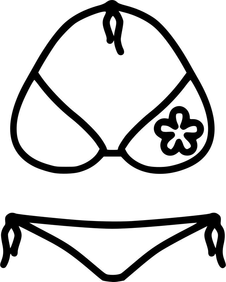Bikini With Flower Comments Clipart (784x980), Png Download