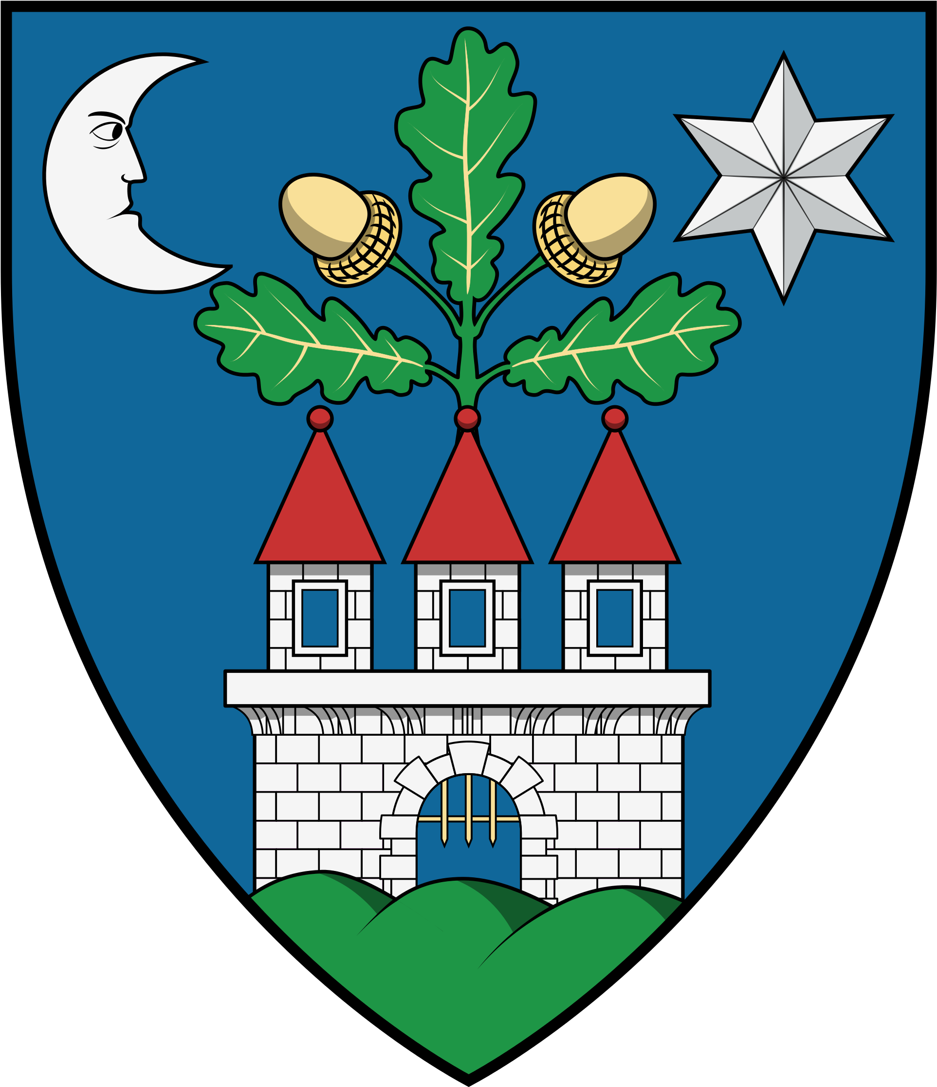 Open - Veszprem Coat Of Arms Clipart (2000x2308), Png Download