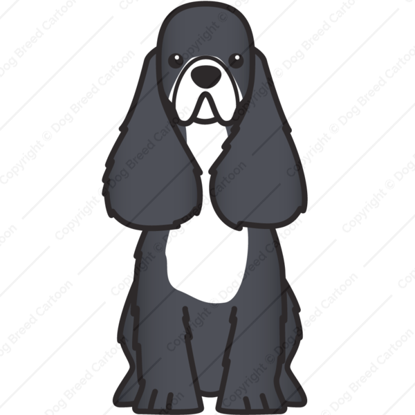 American Cocker Spaniel - Black Cocker Spaniel Cartoon Clipart (600x600), Png Download