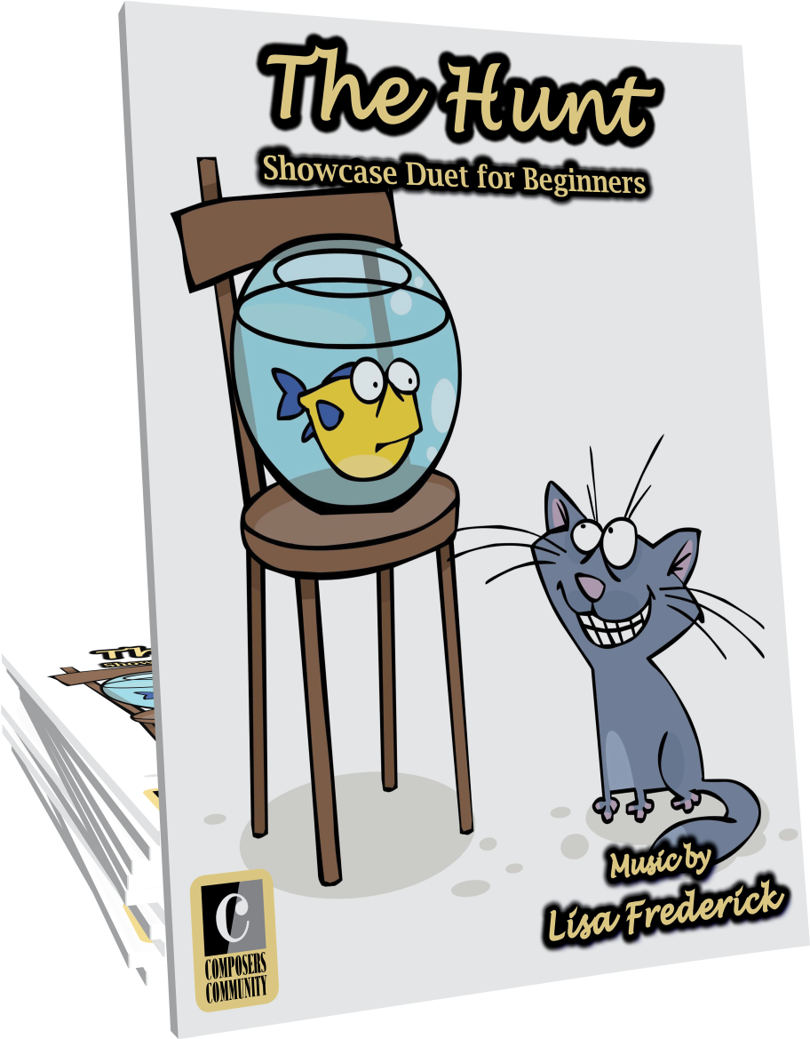 The Hunt Is A Lively, Evenly-leveled Piano Duet By - Cartoon Clipart (1200x1200), Png Download