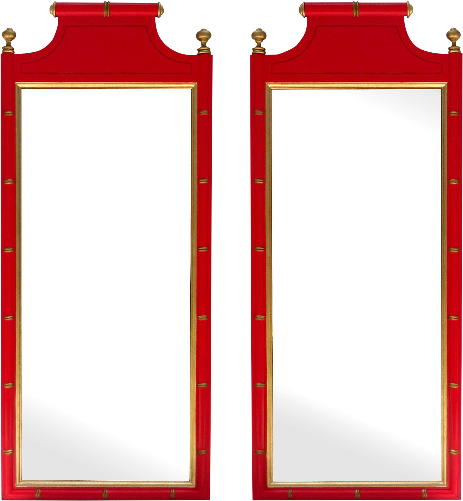 Vintage Palm Beach Style Mirrors - Wood Clipart (1797x1946), Png Download