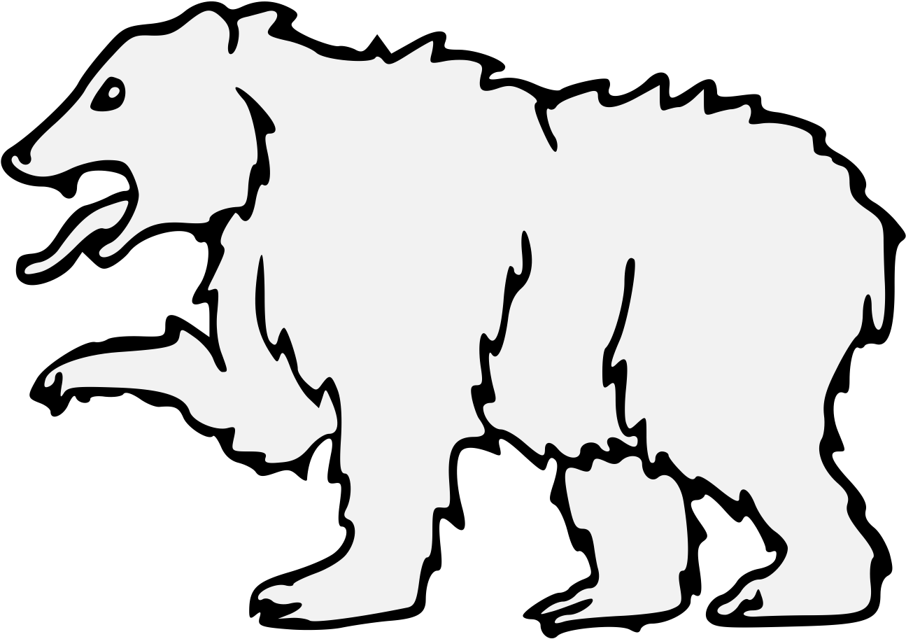 Bear Passant - Illustration Clipart (1312x926), Png Download