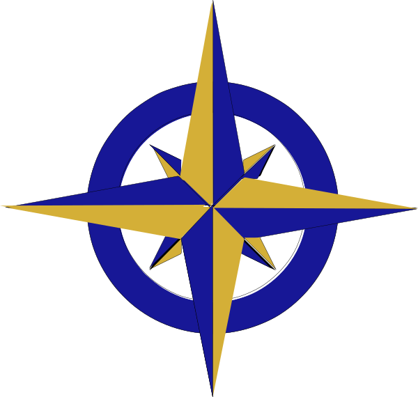 Blue Compass Rose Clipart (600x570), Png Download
