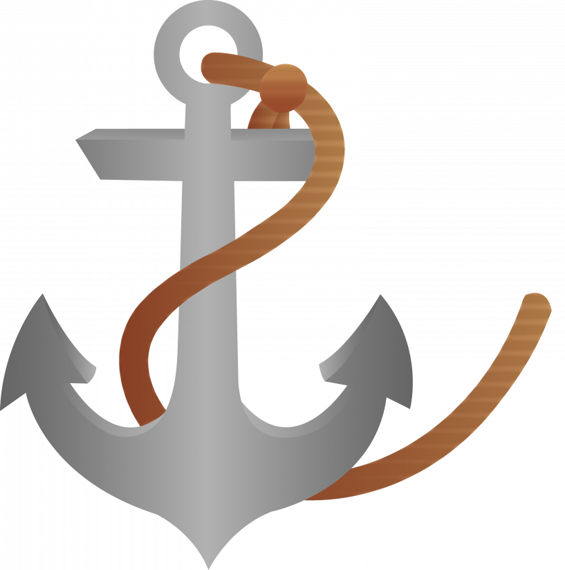 Ship Anchor Clipart With Rope Free - Pirate Ship Anchor Clipart - Png Download (817x824), Png Download