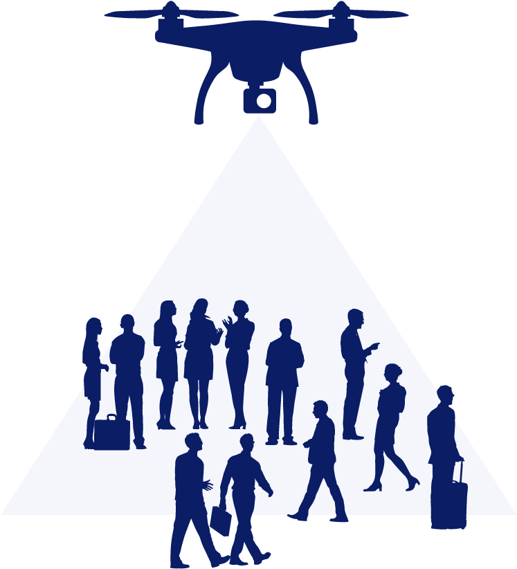 Surveillance Of Crowds - Drone Vector Clipart (900x900), Png Download