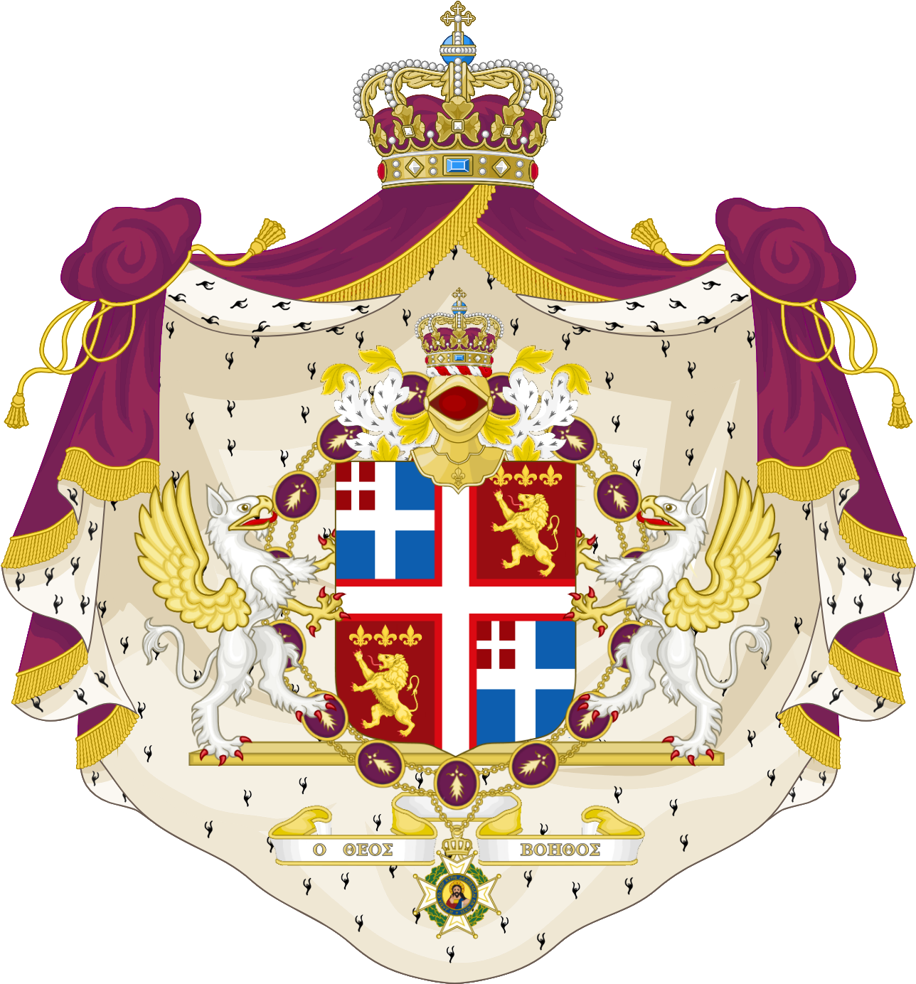 Coat Of Arms Of The Holy House Of The Kostelides In - Kingdom Of Croatia Coat Of Arms Clipart (1287x1391), Png Download