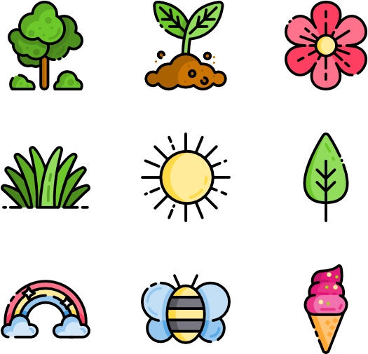 Spring - Autumn Spring Summer Leaves Cartoon Clipart - Full Size ...