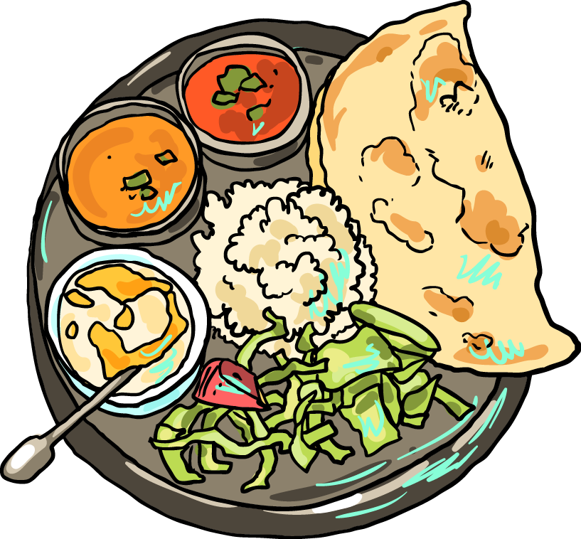 Illustration By Michelle Khuu - Indian Food Illustration Clipart (817x758), Png Download