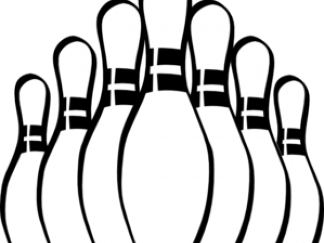 Bowling Clipart Black And White - Black And White Bowling Pins Clipart - Png Download (640x480), Png Download
