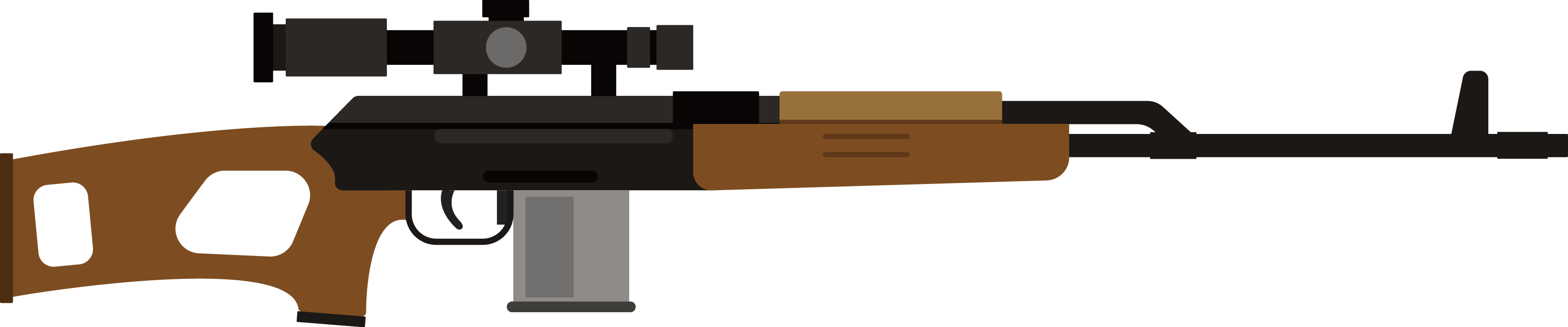 Futuristic Assault Rifle Clipart (3287x686), Png Download