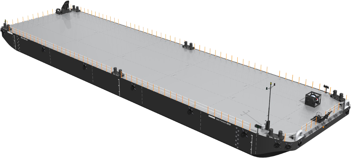 Ideal For Roro Operations And Transport Of Cargo On - Ballast System Pontoon Clipart (1300x575), Png Download