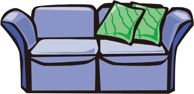 Couch Clipart Sofa Pillow - Loveseat - Png Download (640x480), Png Download