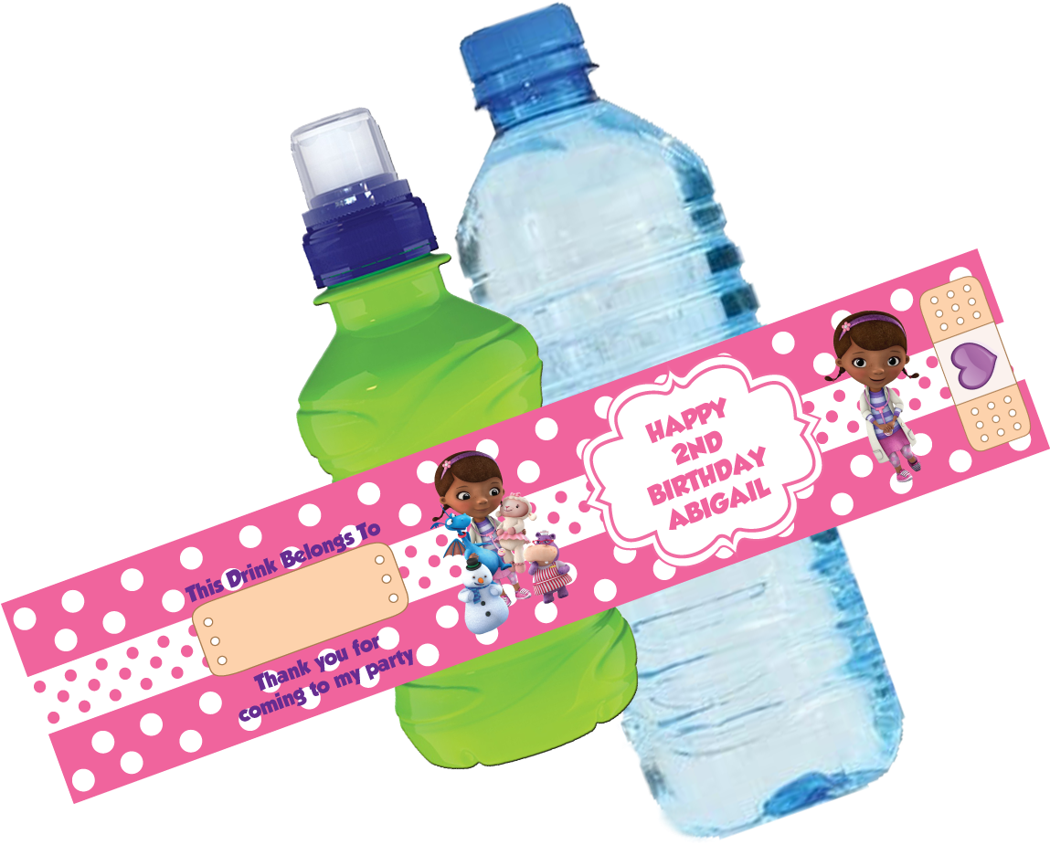 Doc Mcstuffins Bottle Wrappers - Bottle Clipart (1166x1000), Png Download