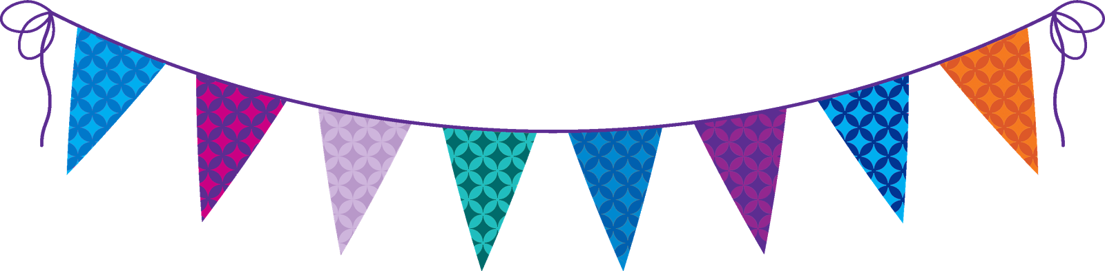 Birthday Party Flag Png Clipart (1600x393), Png Download