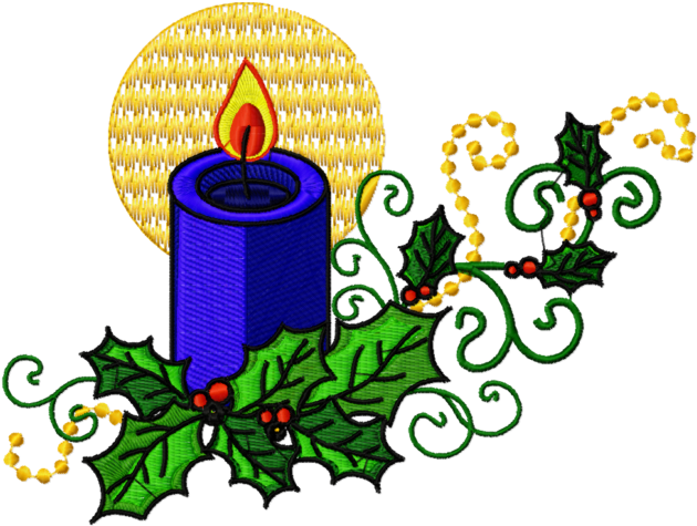 Christmas Candles 10 Machine Embroidery Designs Cd - Illustration Clipart (640x484), Png Download