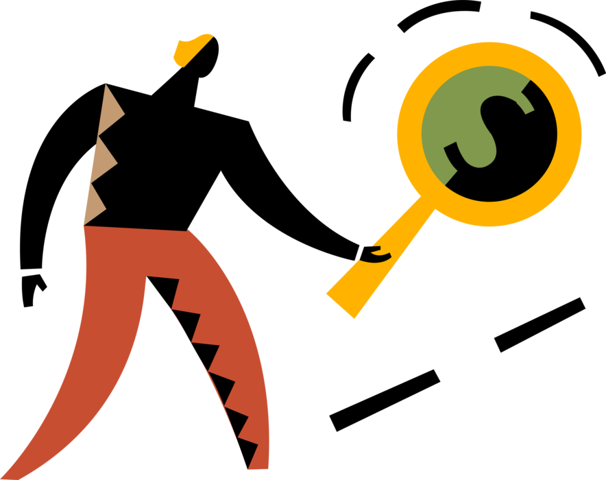 Vector Illustration Of Forensic Accountant Investigates Clipart (884x700), Png Download