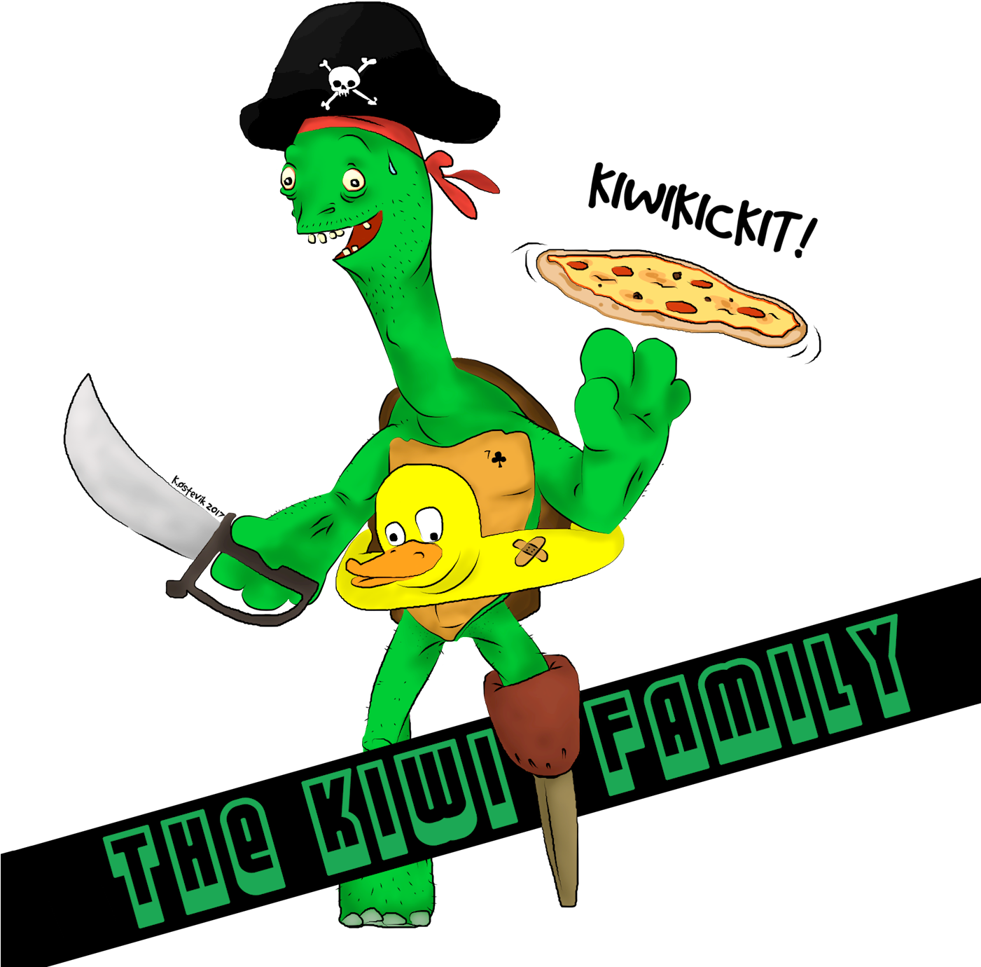 More Music By The Kiwi Family - Cartoon Clipart (1400x1400), Png Download