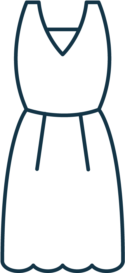 Dresses/jumpsuits - Line Art Clipart (901x1201), Png Download
