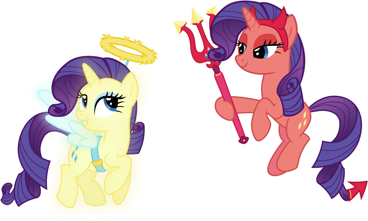 Free Png Download Rarity Angel And Demon Png Images - Devil Rarity Clipart (850x510), Png Download