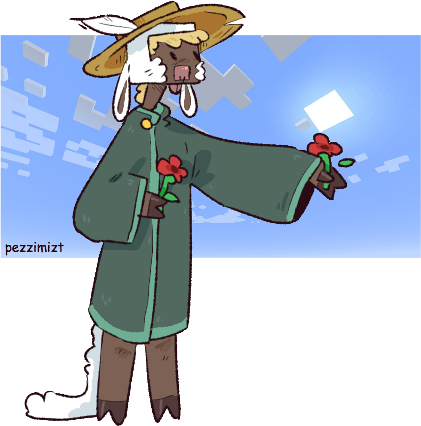 My Minecraft Oc Poppy Shes A Sheep Person Who Was Found - Cartoon Clipart (900x1000), Png Download