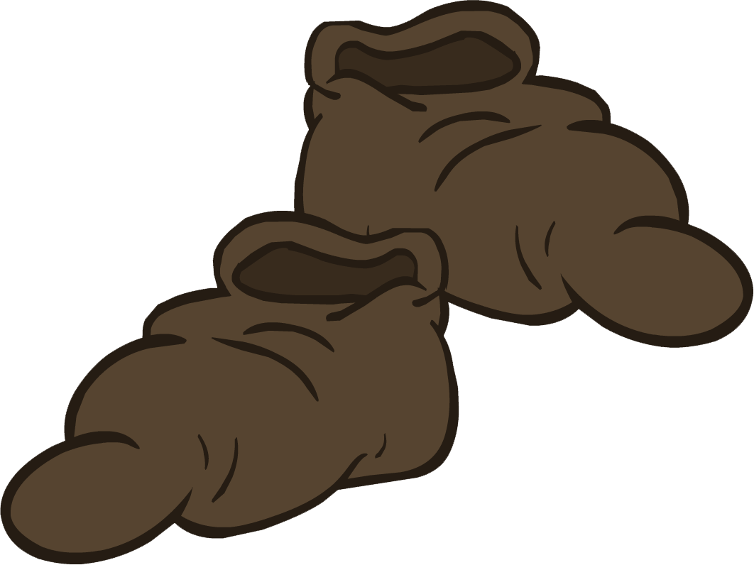 Villager Shoes - Club Penguin Brown Shoes Clipart (1062x796), Png Download