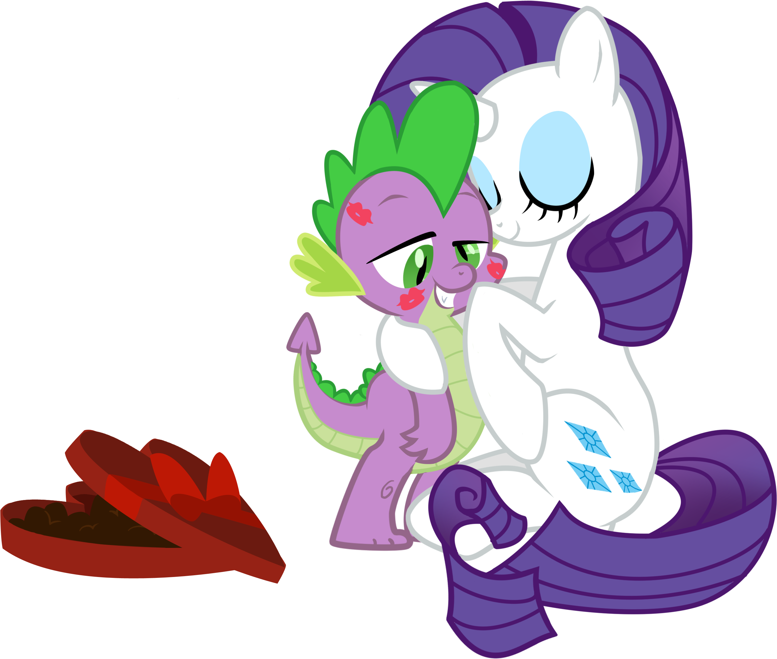 **imagnetsux Rolled A Random Image Posted In Comment - My Little Pony Kissing Rarity Clipart (3144x2491), Png Download