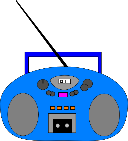Clipart Of Stereo And Blue Microphone - Clip Art Picture Of Radio - Png Download (540x598), Png Download