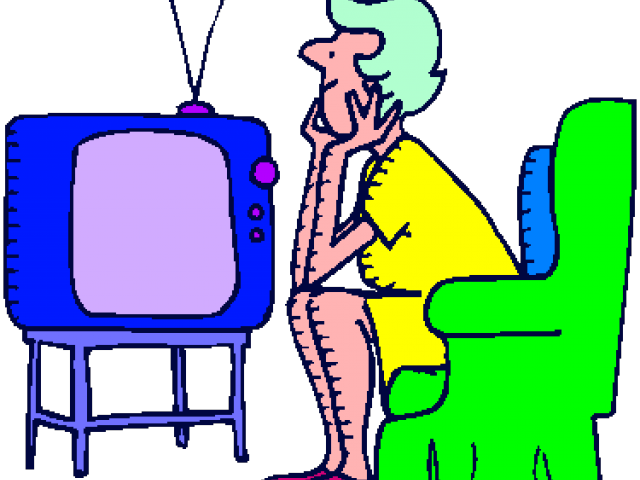 Tv Shows Clipart Tv Advertisement - Woman Watching Tv Clipart - Png Download (640x480), Png Download