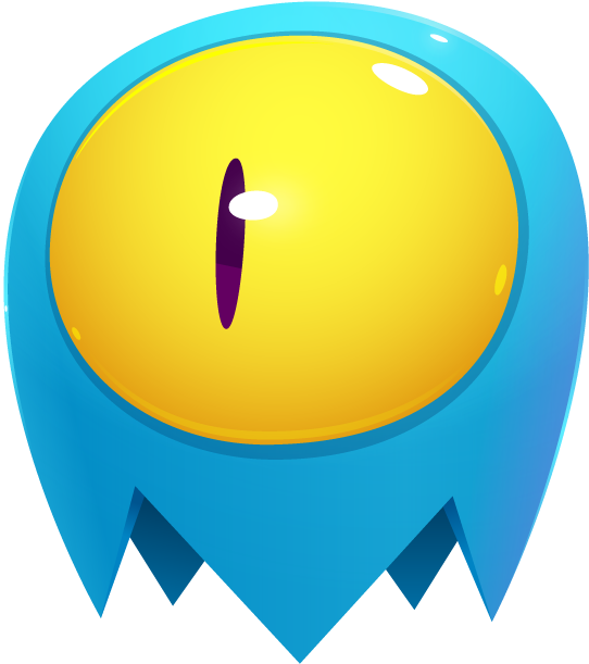 Blue Ghost One Eye - Drawing Clipart (618x618), Png Download