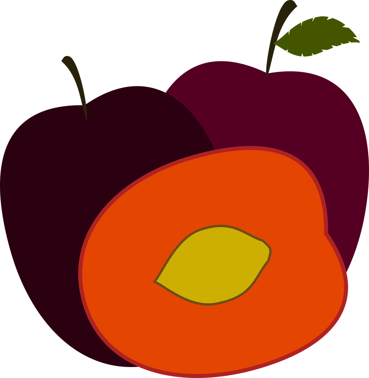 Plum, Purple Plum, Plums, Fruit, Healthy, Pruna - Nüsse Zwetschgen Clipart Schwarz Weiß - Png Download (702x720), Png Download
