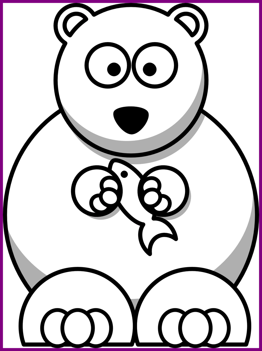 Drawn Teddy Bear Directed - Cartoon Polar Bear Drawing Clipart (730x979), Png Download