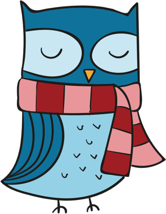 Dear Olli, - Coruja Com Cachecol Png Clipart (800x747), Png Download