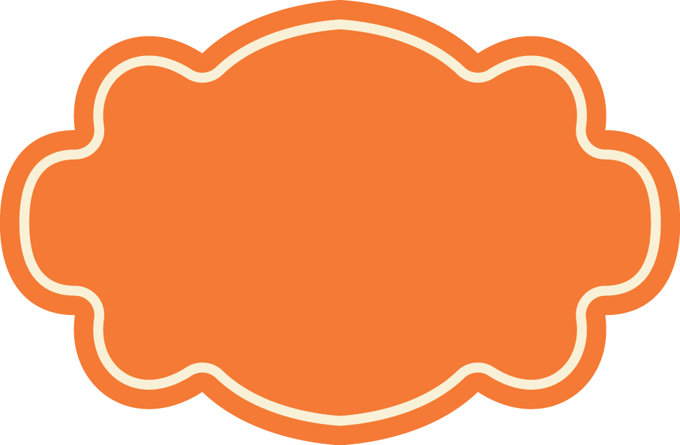 Orange Cloud Badge With White Border Clipart (972x636), Png Download