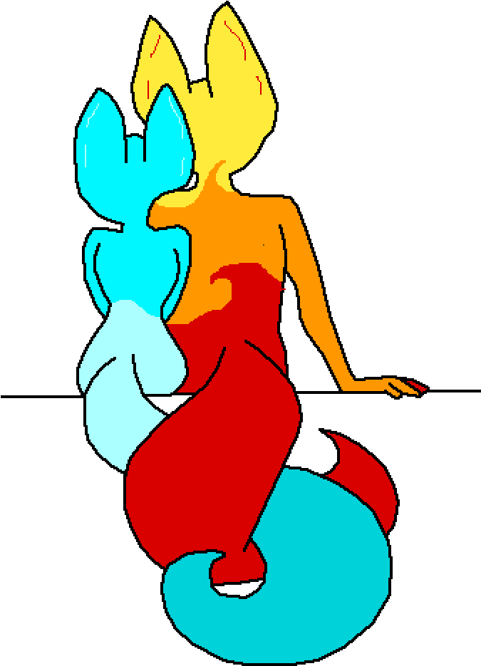 Fire And Ice - Cartoon Clipart (1000x1000), Png Download