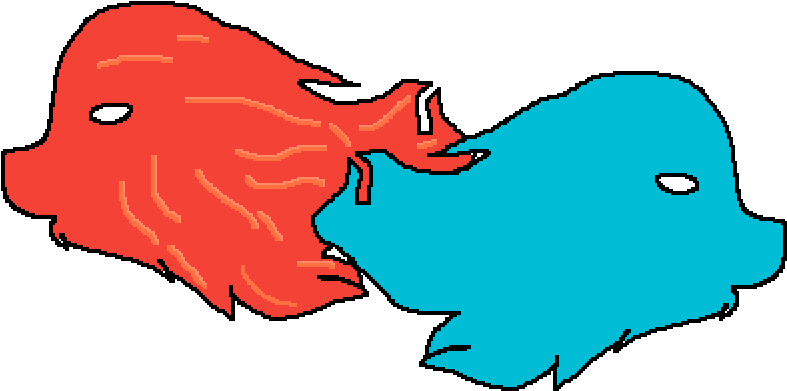 Fire Wolf And Ice Wolf Clipart (1000x1000), Png Download