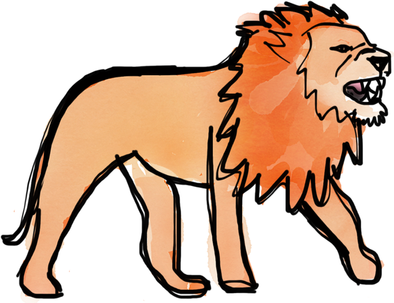 Lion Stage - Masai Lion Clipart (2000x758), Png Download