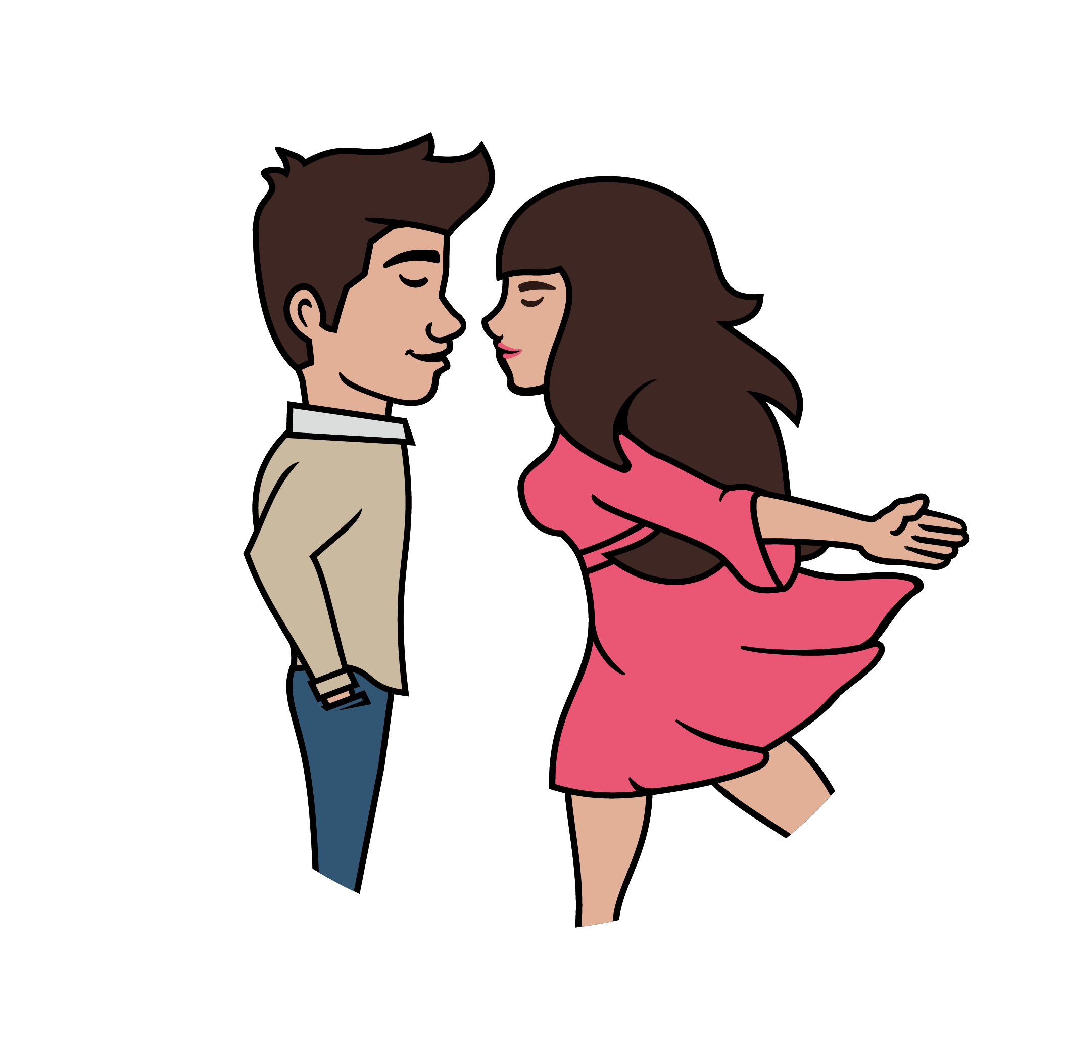 Cartoon Couple - Cartoon Clipart (2108x2094), Png Download