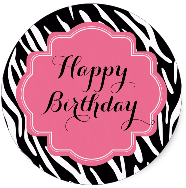 Was - $10 - 95 - Now - $9 - - Happy Birthday Zebra Print Clipart (696x696), Png Download