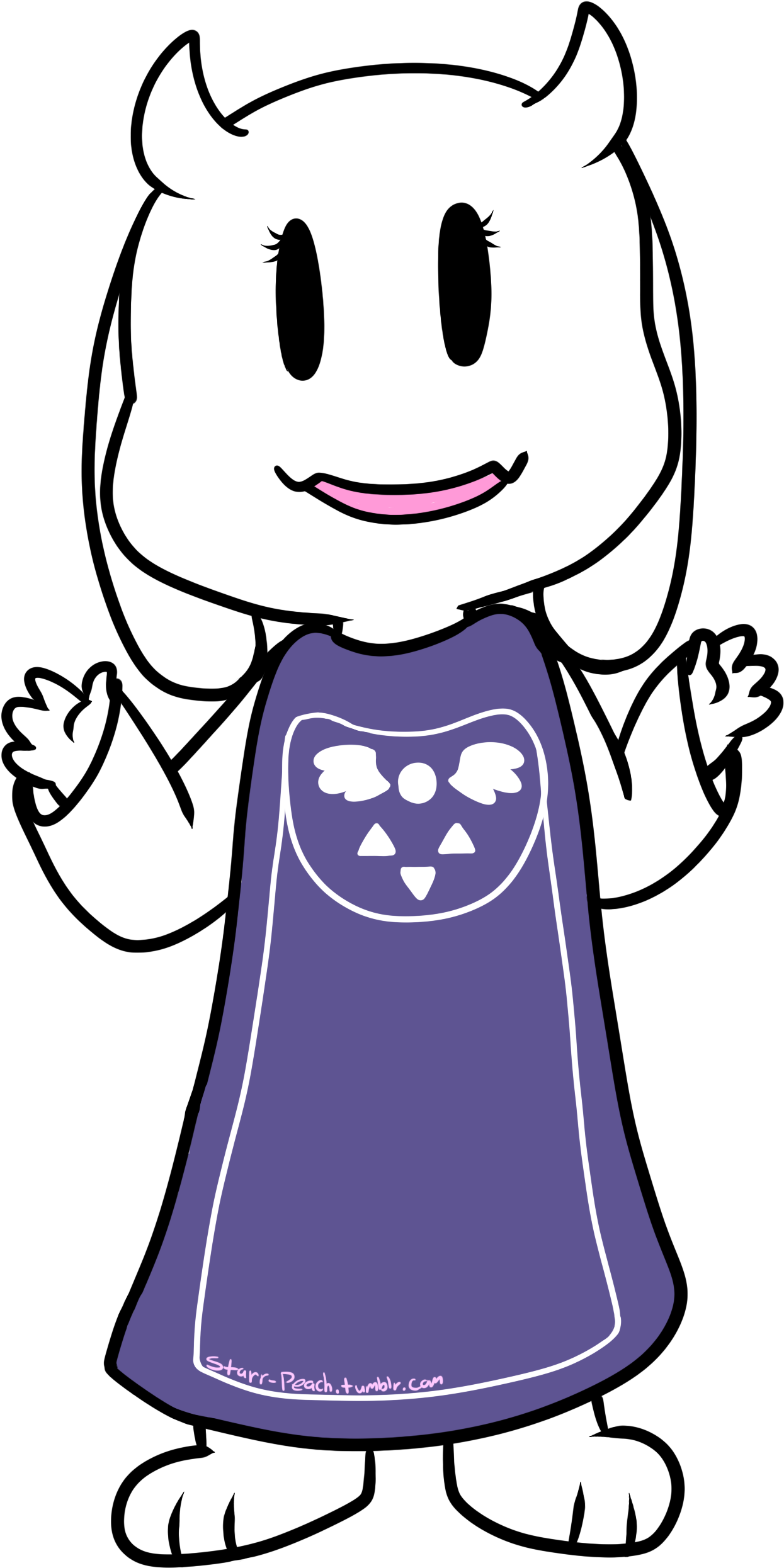 Toriel Chibi Clipart (1358x2510), Png Download