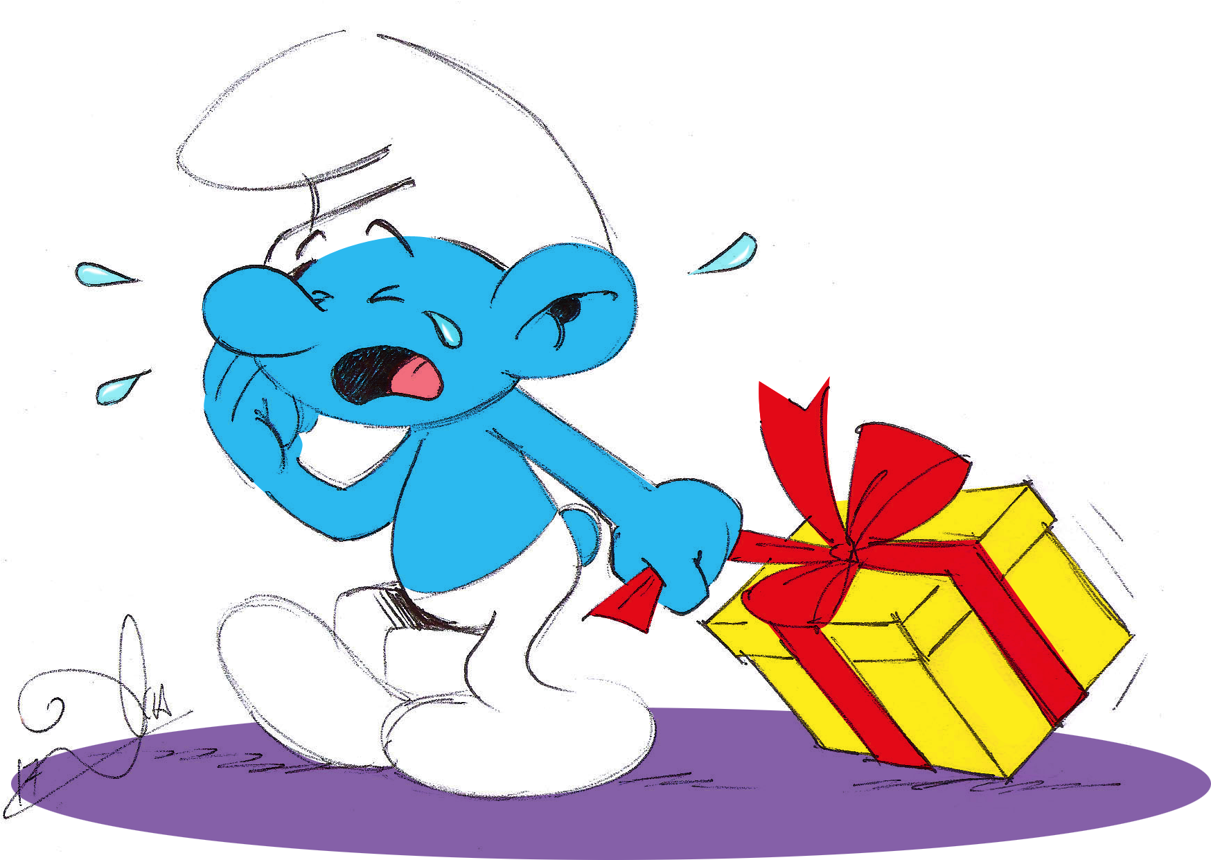 By Coincidence, I Watched Some Smurf Episodes Featuring - Cartoon Clipart (1847x1332), Png Download