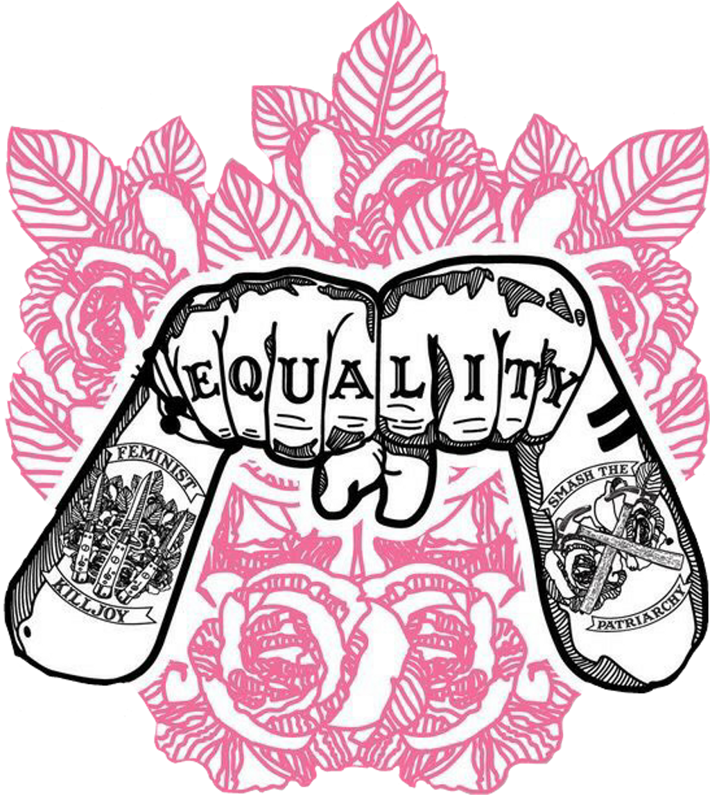 Sticker - Knuckle Tattoo Feminist Clipart (1024x1146), Png Download