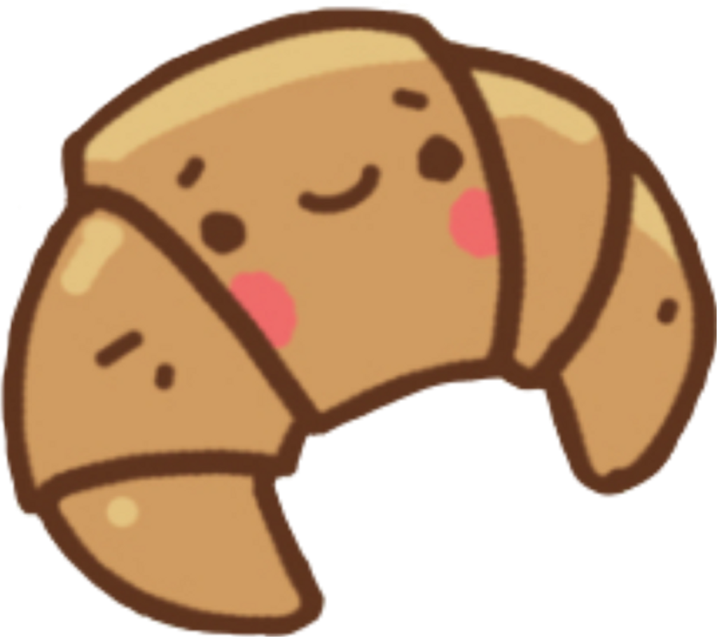 Croissant Kawaii Kawaiicroissant Cutecroissant Cute - Cartoon Clipart (1024x909), Png Download