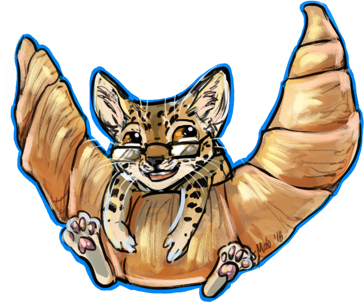 Serval - Croissant - Illustration Clipart (742x668), Png Download