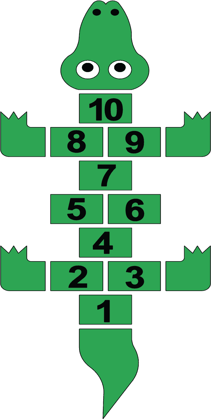 Hopscotch Crocodile, 16 Pcs - Cross Clipart (3000x1373), Png Download