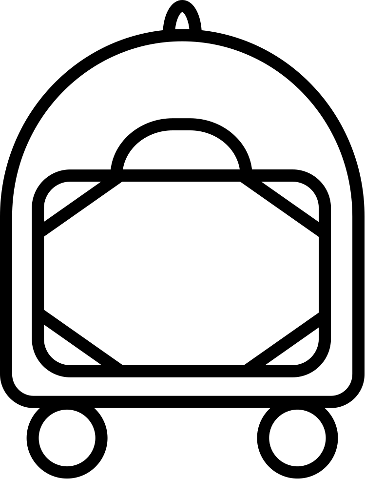 Baggage Cart Transport Outline Comments Clipart (749x981), Png Download