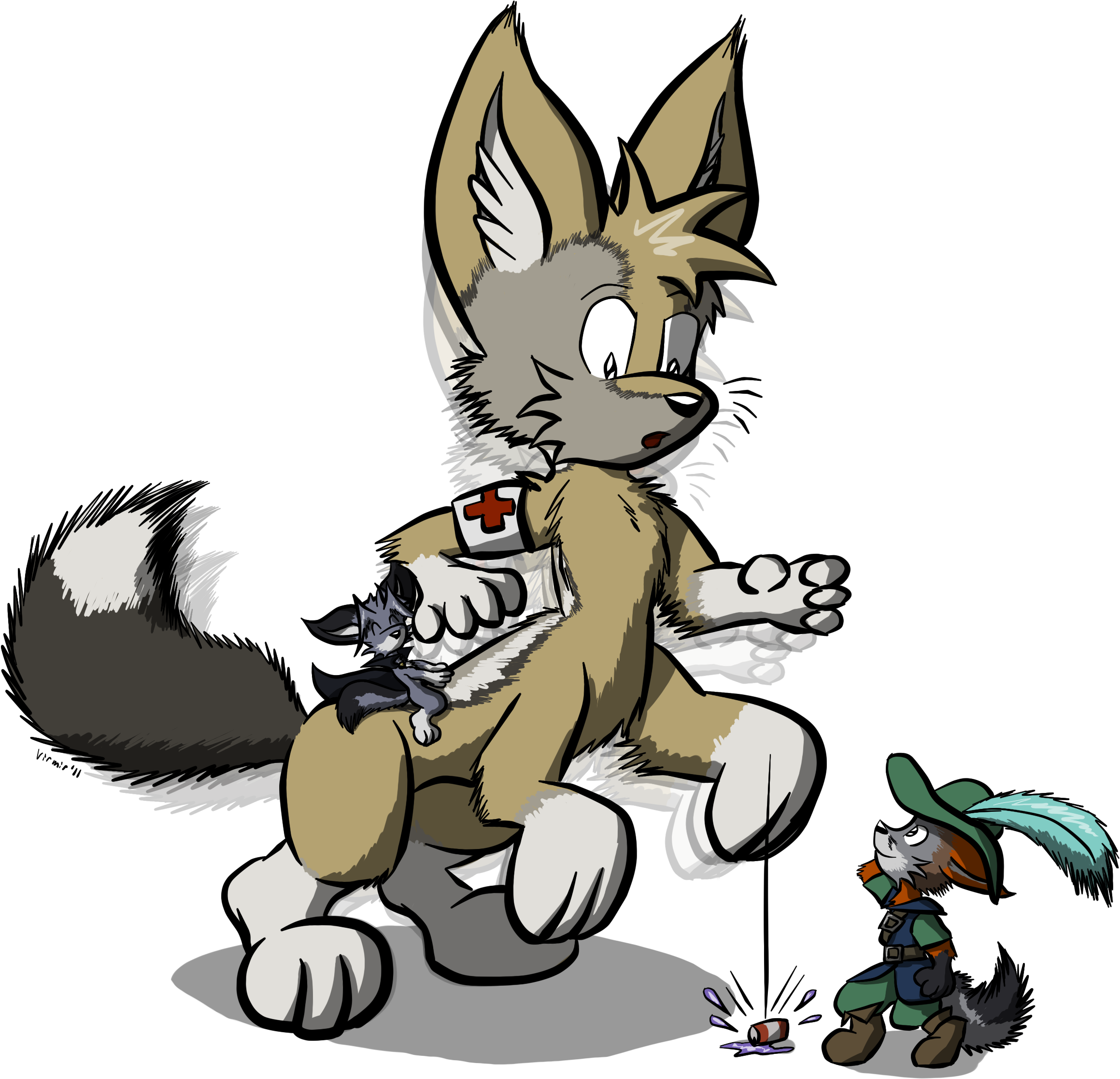 Giant Jackal Taur Ification Clipart (2712x2421), Png Download