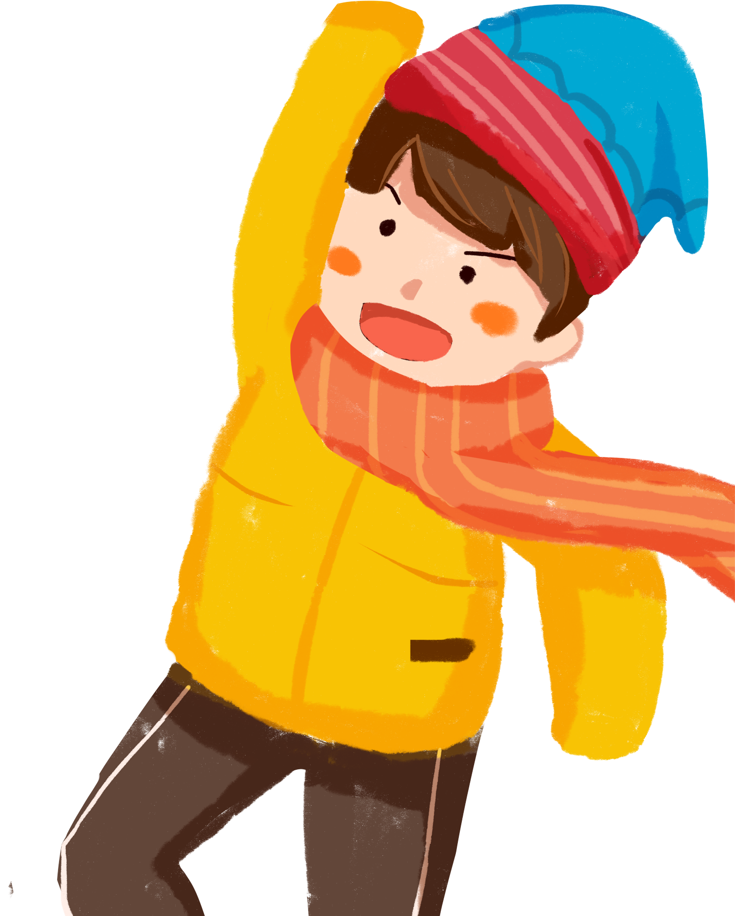 Color Winter Character Boy Png And Psd - Cartoon Clipart (2000x2000), Png Download