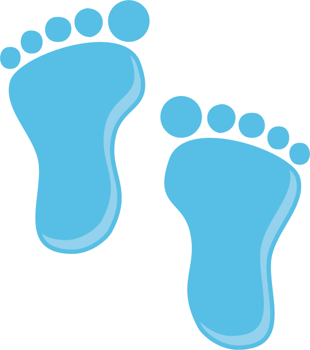 Visit - Baby Footprints Black And White Clipart (629x711), Png Download