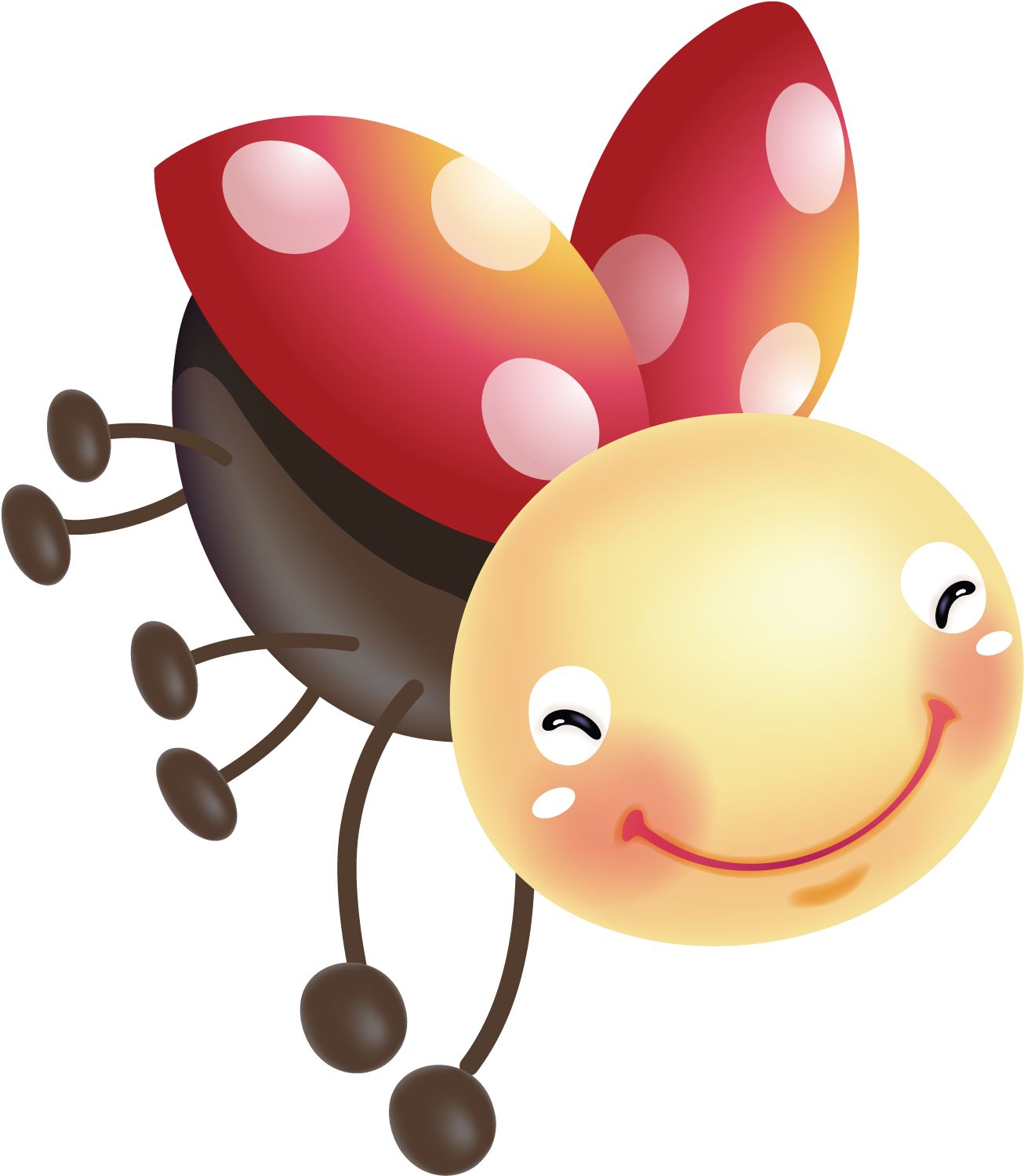 Cute Images, Clipart, Ladybugs, Whimsical, Snug, Bees, - Uğur Böceği Png Transparent Png (1489x1535), Png Download